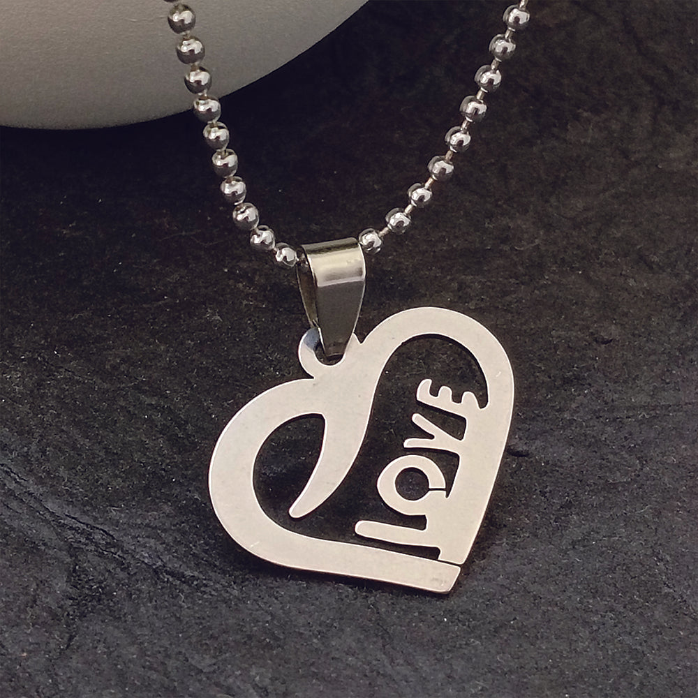 Urthn Love Heart Shape Chain Pendant - 1404873 (Pack Of 6)