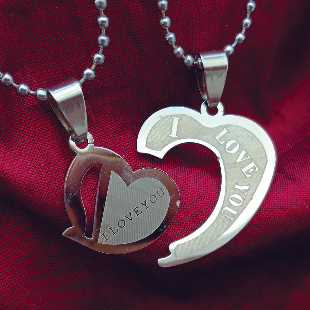 Urthn Heart Shape " I LOVE YOU " Chain Pendant- 1404889 (Pack Of 6)