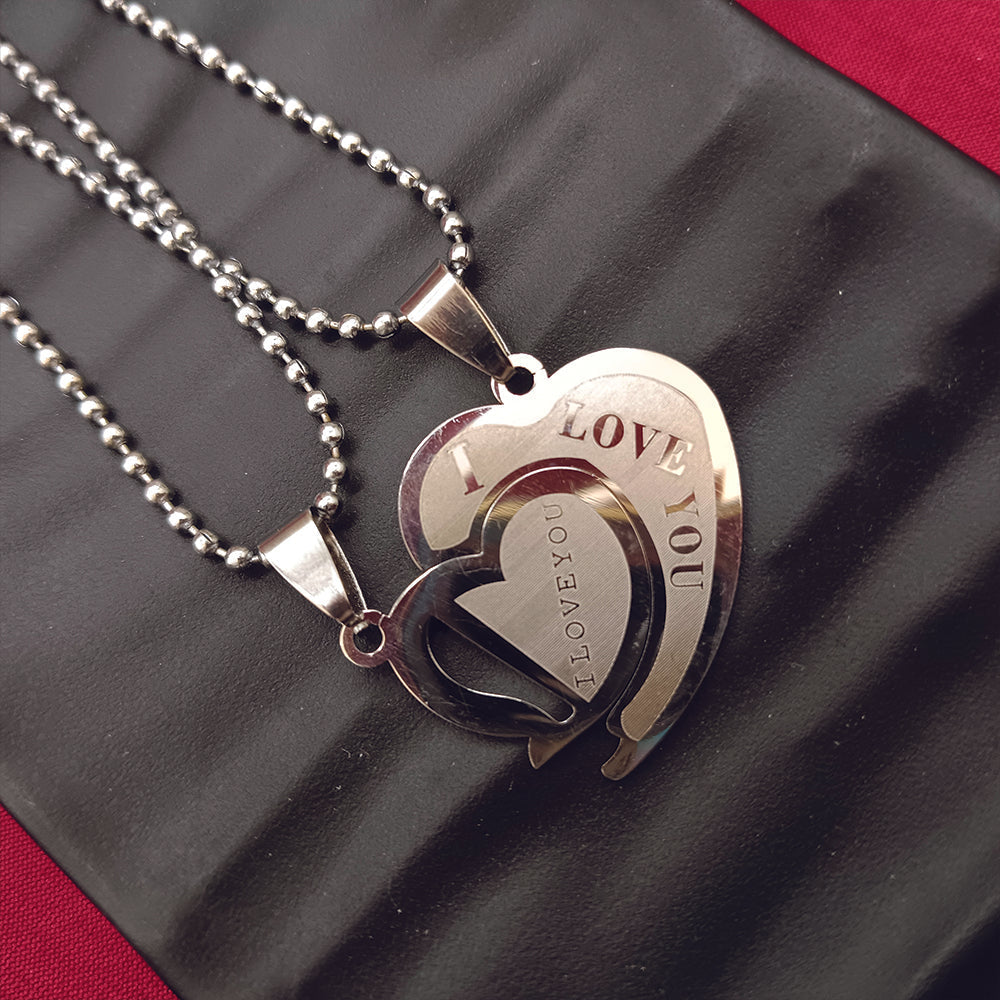 Urthn Heart Shape " I LOVE YOU " Chain Pendant- 1404889 (Pack Of 6)