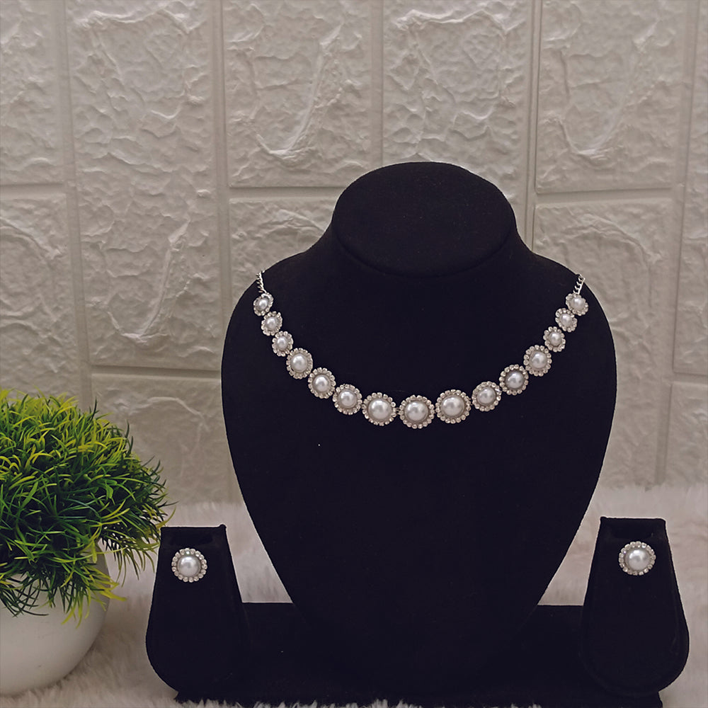 Urthn Silver Plated Austrian Stone Necklace Set