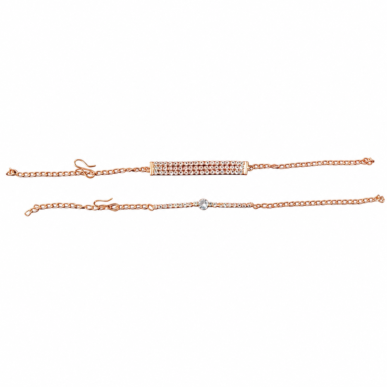 Urthn Rose Gold Plated Crystal Stone Bracelet(Pack of 6)
