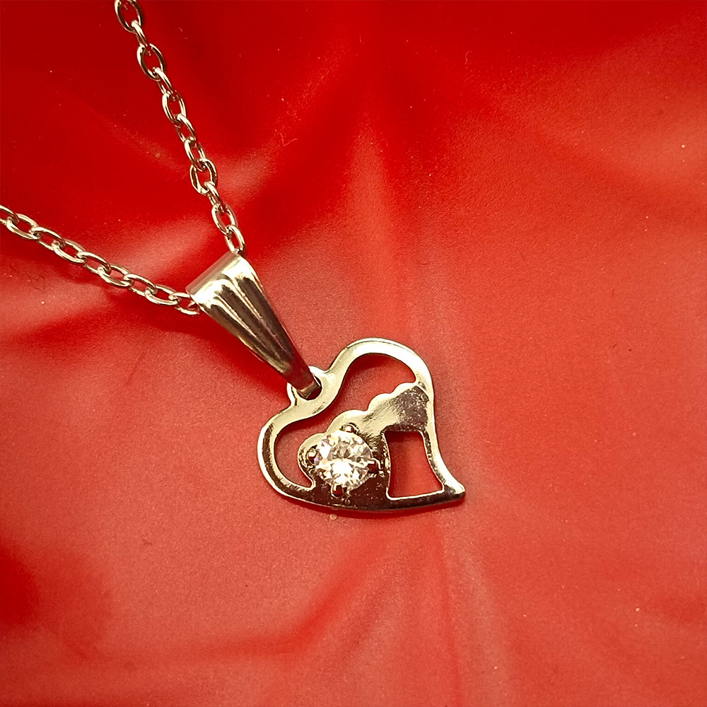 Urthn Heart shape Rose Gold-Plated Chain Pendant(Pack of 12)