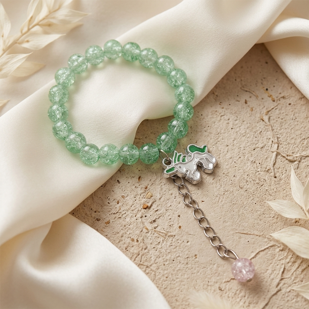 Urthn Crackle Beads And Charms Stylish Bracelets For Kids