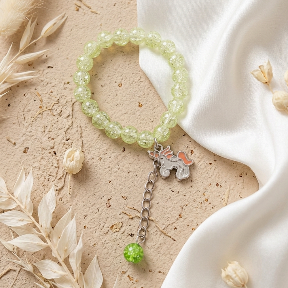 Urthn Crackle Beads And Charms Stylish Bracelets For Kids