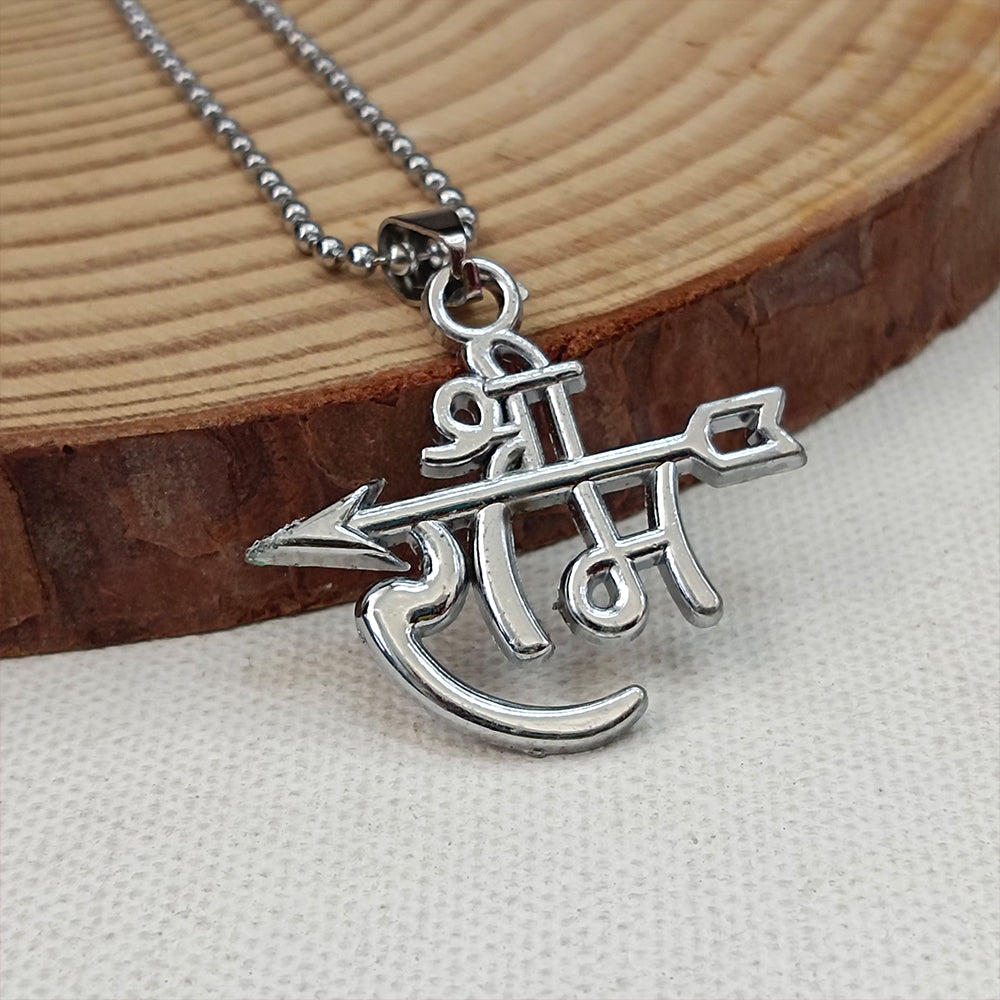 Urthn " Shree Ram " Silver Chain Pendant (Pack Of 6)