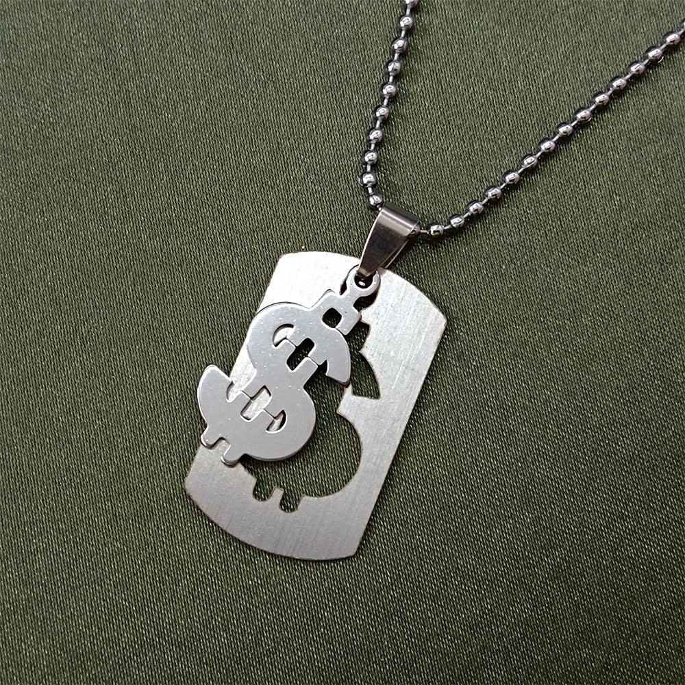 JewelMaze Dollar Symbol Chain Pendant For Men