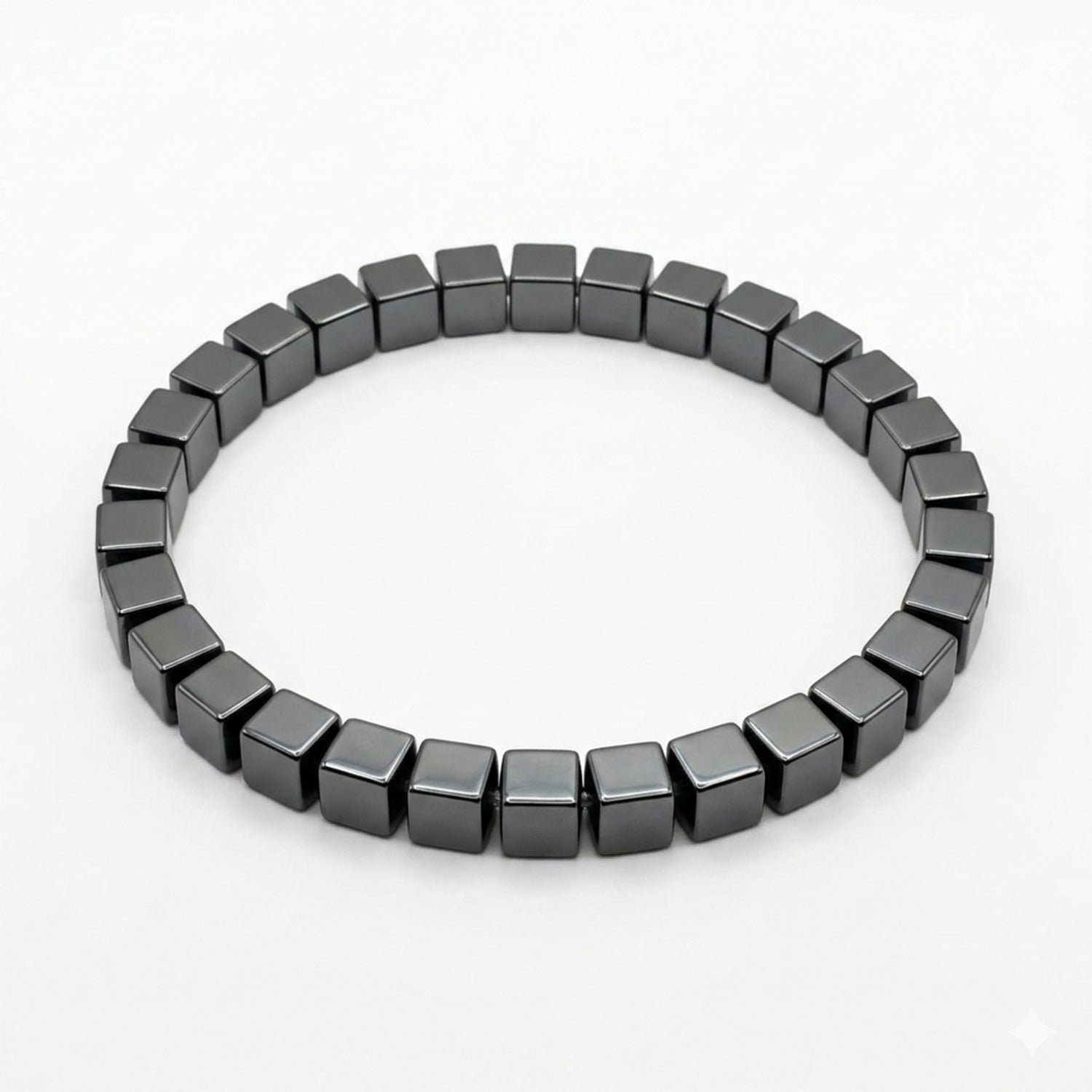 Urthn Unisex Hematite Stretchable Bracelet(Pack of 6)