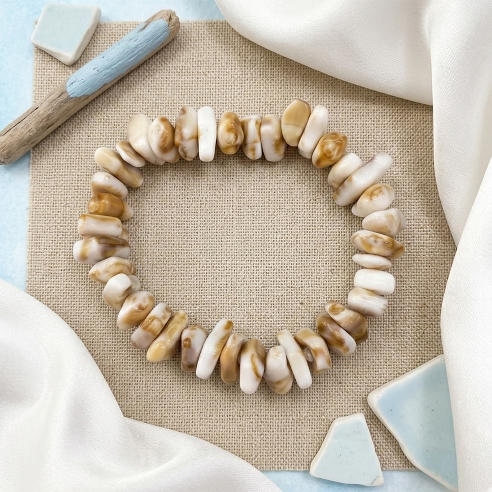 Urthn Minimalist Shell Stretch Bracelet for Women(Pack of 6)