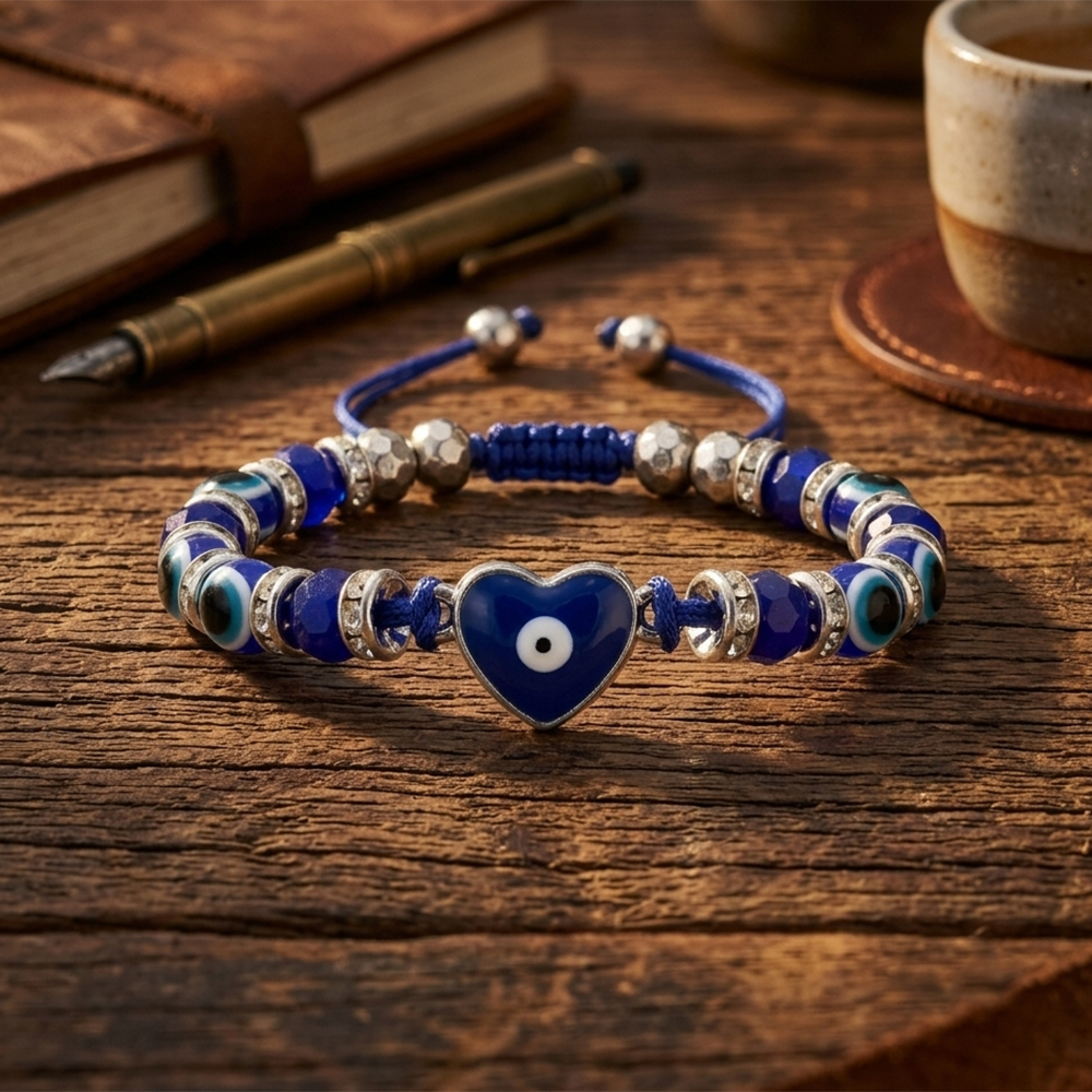 Urthn Protective Charm Evil Eye Beads Bracelet For Men (Set of 6)