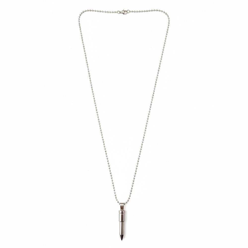 Urthn Stainless Steel Bullet Shape Pendant Necklace for Men(Pack of 6)