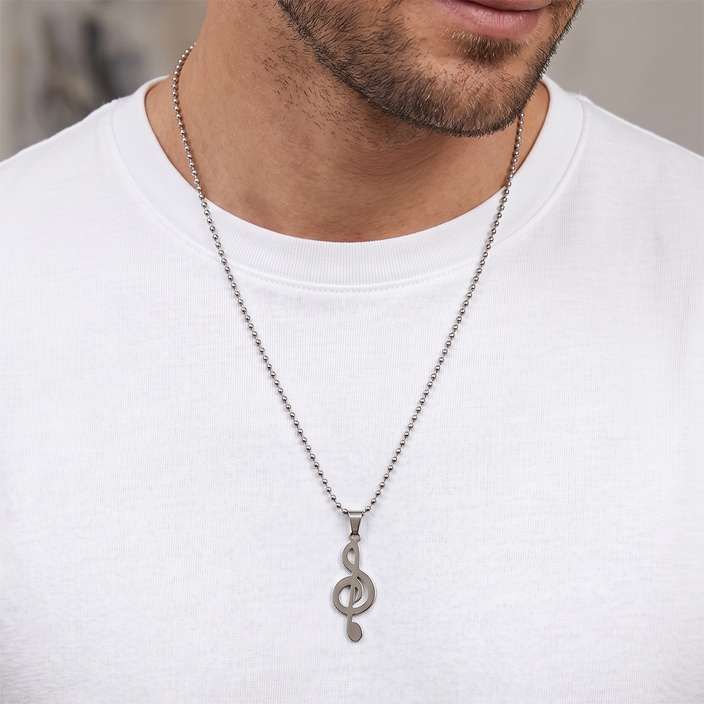 Urthn Treble Clef Chain Pendant for Men (Pack of 6)
