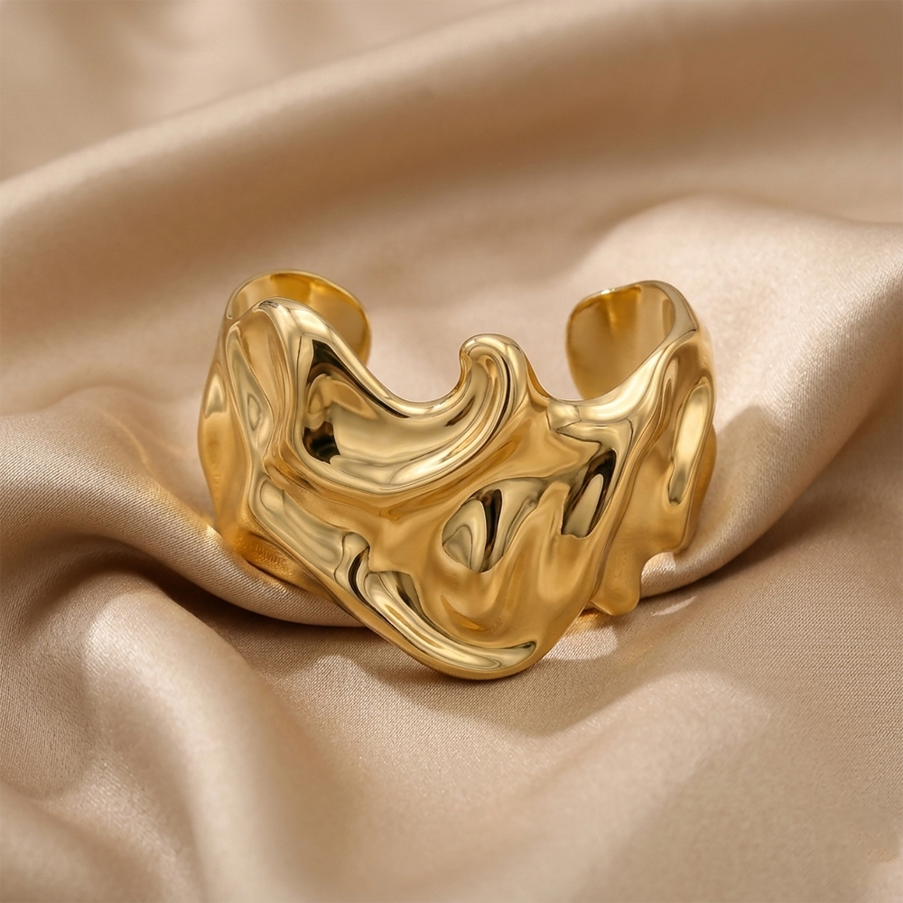 Urthn Glamorous Gold Finish Statement Kada Bracelet for women(Pack of 6)