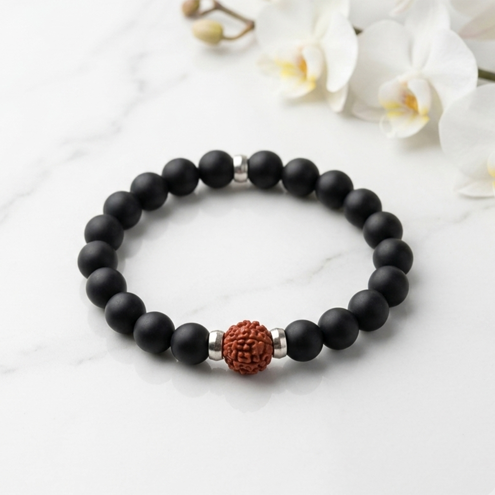 Urthn Handcrafted Spiritual Rudraksh Beads Bracelet(Pack of 6)