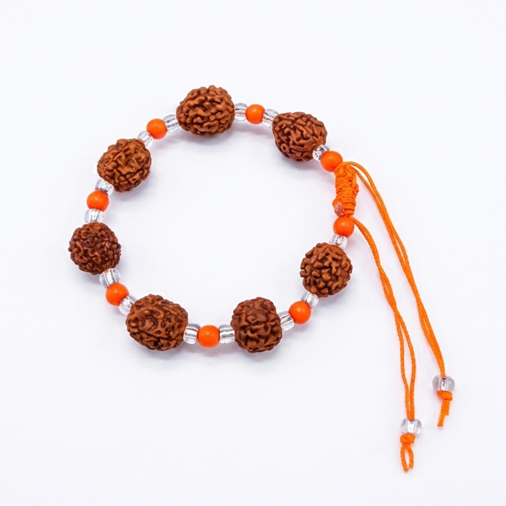 Urthn Handcrafted Spiritual Rudraksh Beads Bracelet(Pack of 6)