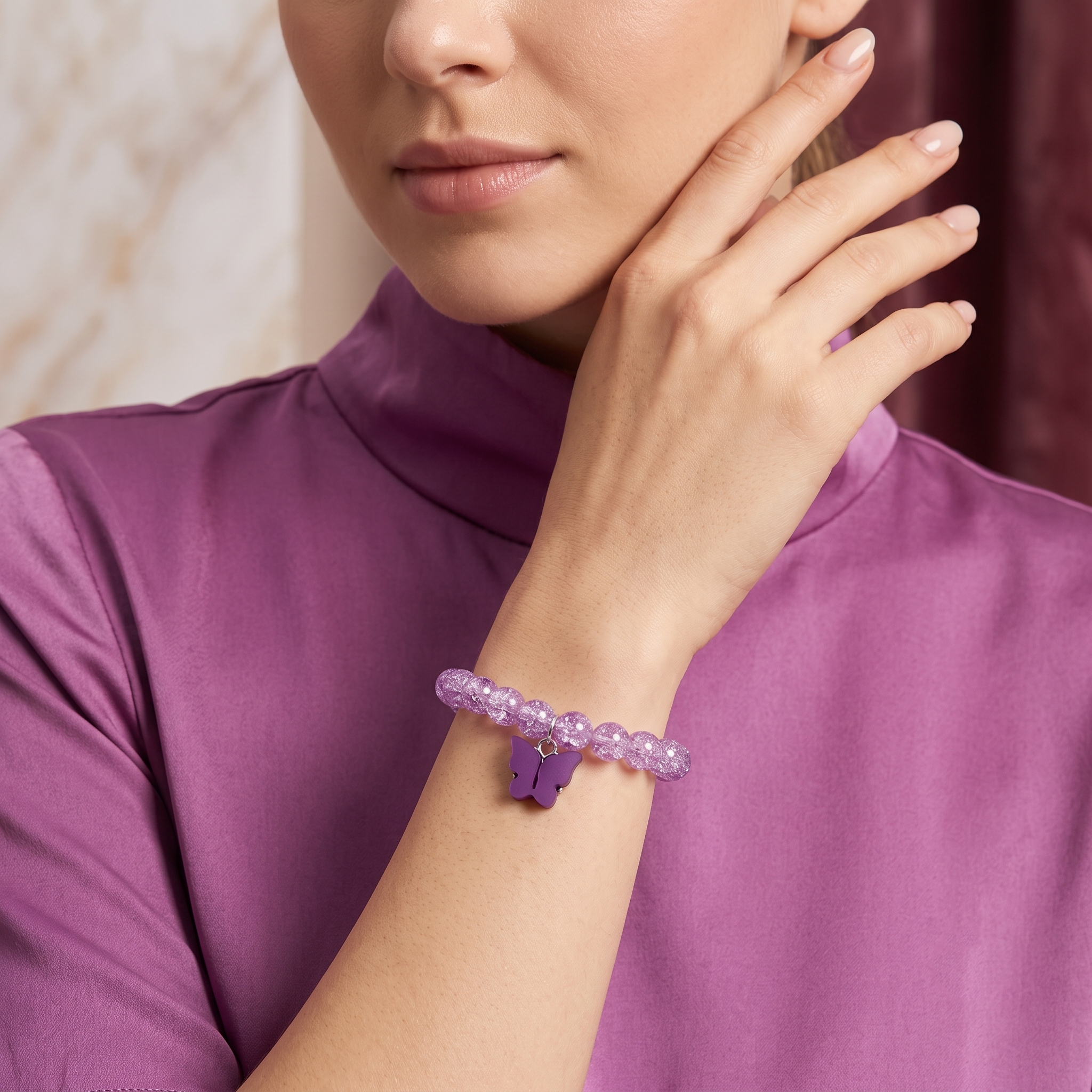 Urthn Handcrafted Butterfly Charm Bracelet for Women and Gorls