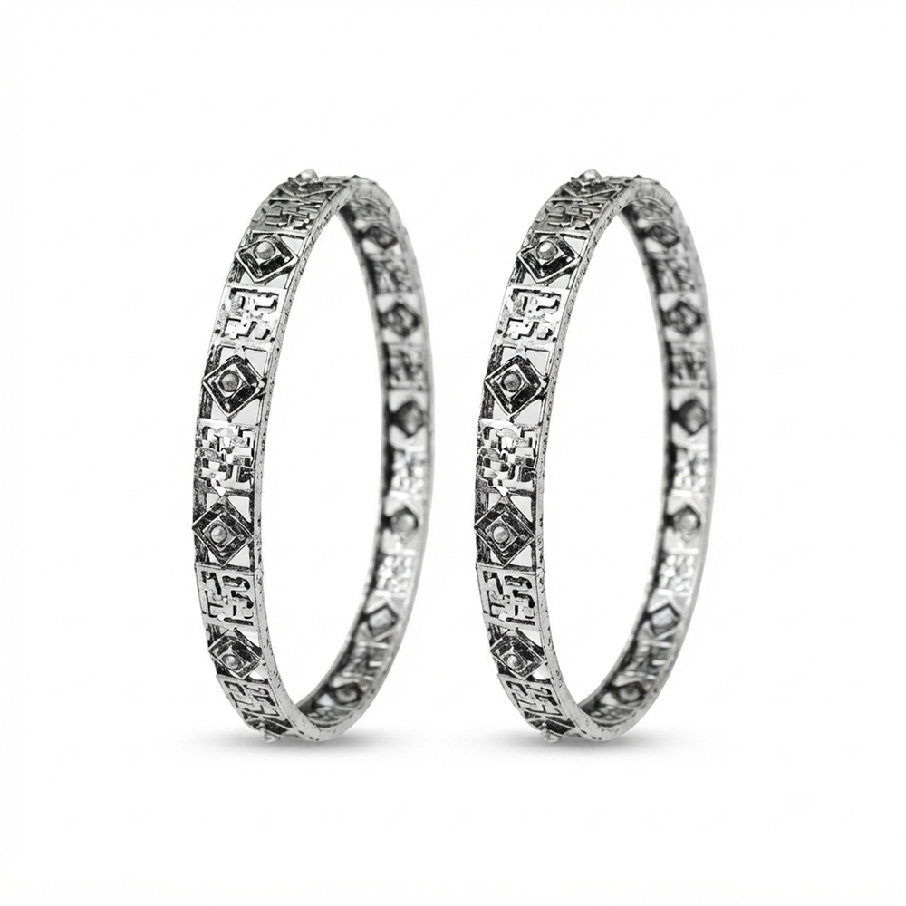 Urthn Ethnic Oxidised Bangles Set for Women Stylish Traditional Jewellery