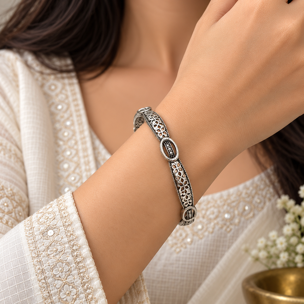 Urthn Ethnic Oxidised Bangles Set for Women Stylish Traditional Jewellery