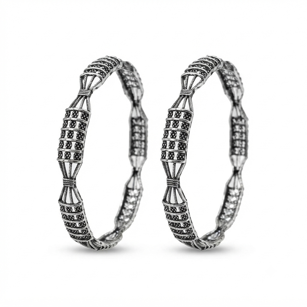 Urthn Ethnic Oxidised Bangles Set for Women Stylish Traditional Jewellery