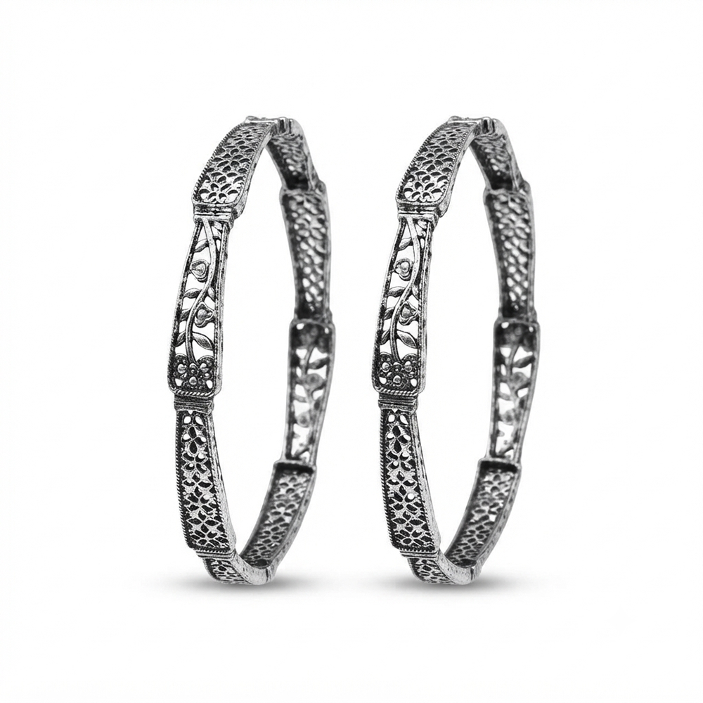 Urthn Ethnic Oxidised Bangles Set for Women Stylish Traditional Jewellery