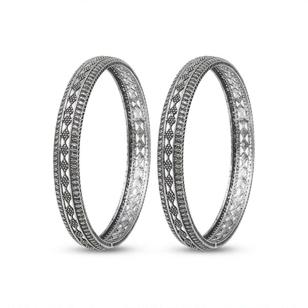 Urthn Ethnic Oxidised Bangles Set for Women Stylish Traditional Jewellery