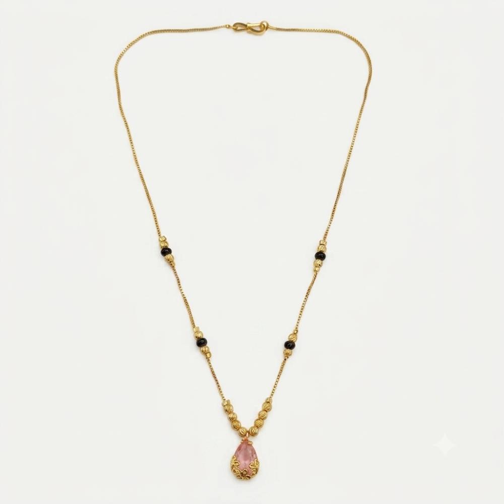 Urthn Classic Gold-Plated Mangalsutra with Sparkling Crystal Charms (Set of 3)
