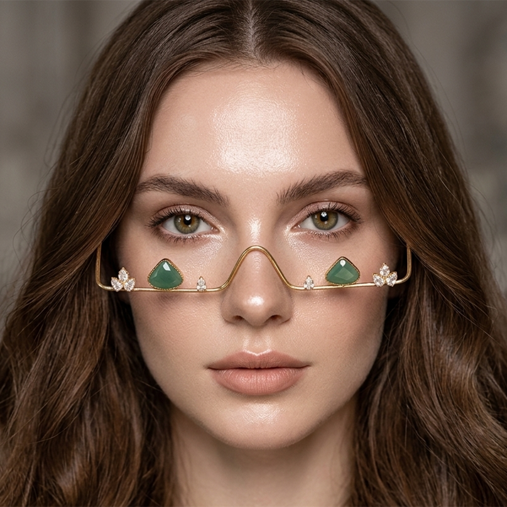 Urthn Pota Stone Luxury Inspired Facelets Jewellery Bridal Face Frame (Assorted Color) (Pack Of 3)