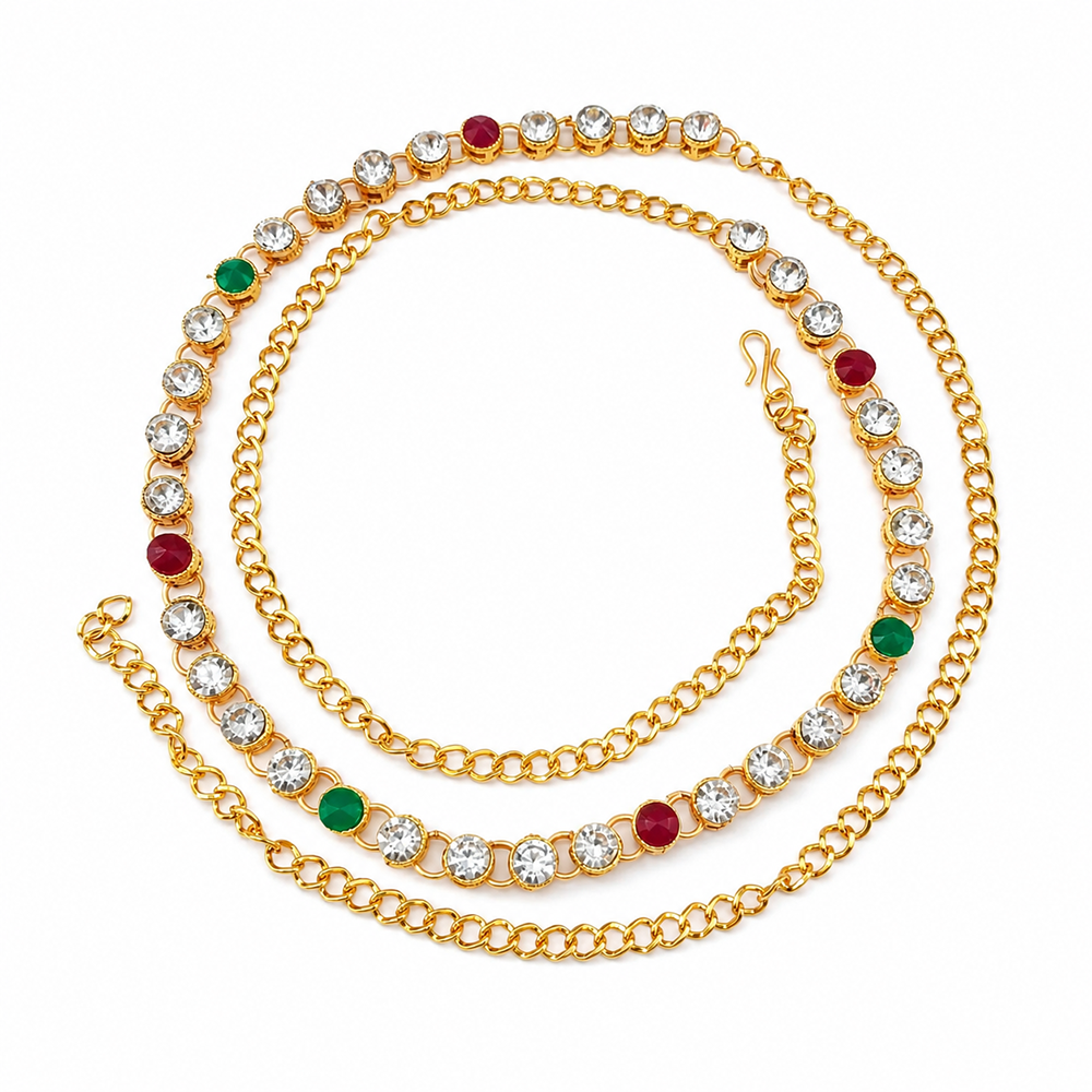 Urthn Elegant Austrian Stone Kamarbandh / Waist Chain for Women And Girls