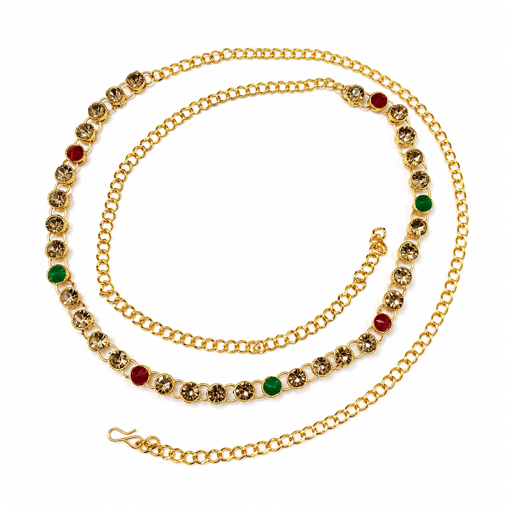 Urthn Elegant Austrian Stone Kamarbandh / Waist Chain for Women And Girls