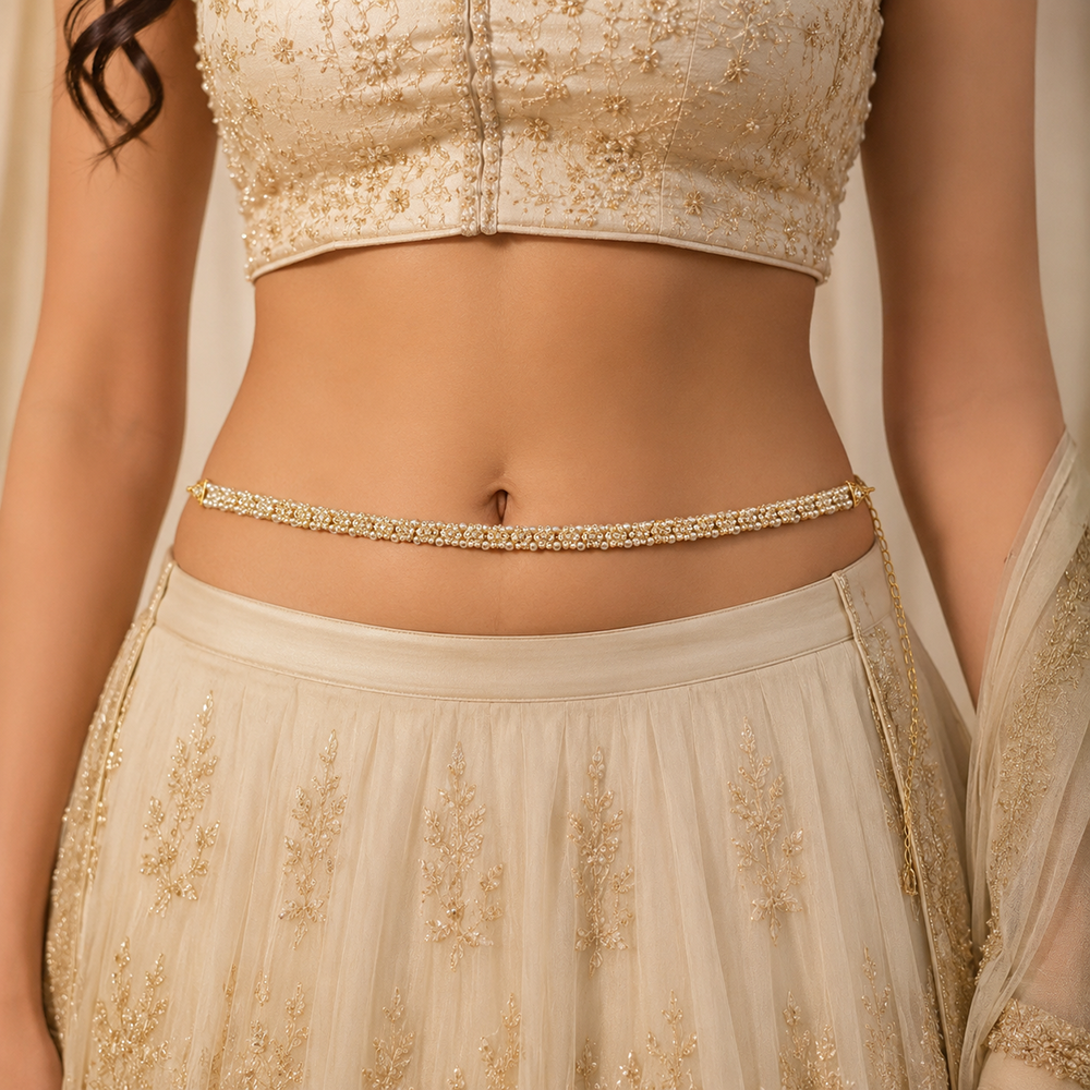 Urthn Elegant Austrian Stone Kamarbandh / Waist Chain for Women And Girls