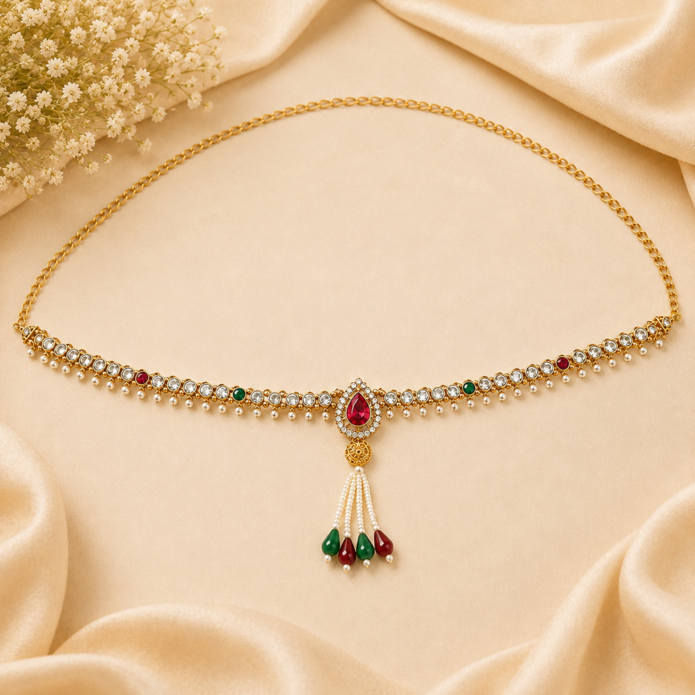 Urthn Elegant Austrian Stone Kamarbandh / Waist Chain for Women And Girls