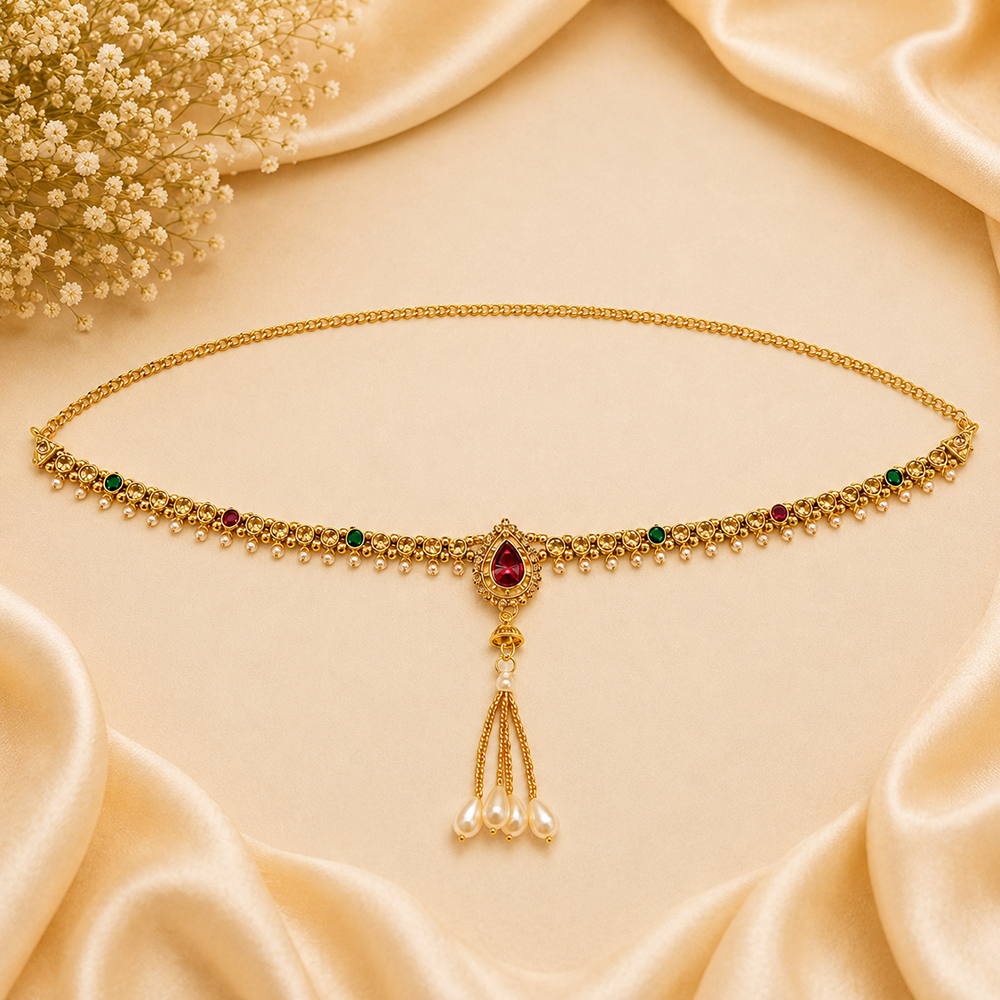 Urthn Elegant Austrian Stone Kamarbandh / Waist Chain for Women And Girls