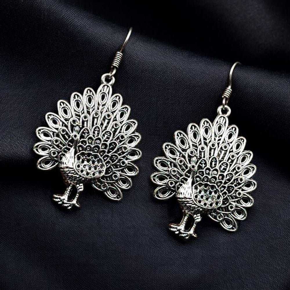 Maharani Jewels Oxidised Plated Dangler Earrings