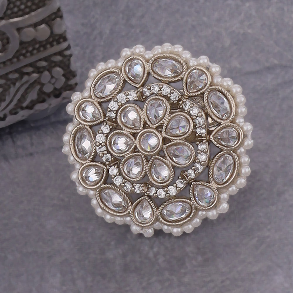 Saloni Fashion Jewellery Finely Round Shape Gold Plated Set of 2 Combo Maang Tikka For Women and Girls