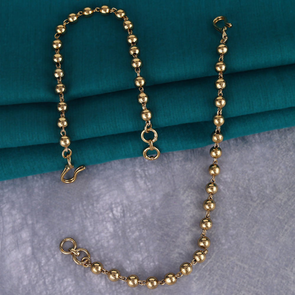 Saloni Fashion Jewellery Fascinating Golden Balls Gold Plated Combo Set of 2 Ear-Chain(Kaan Chain) For Women