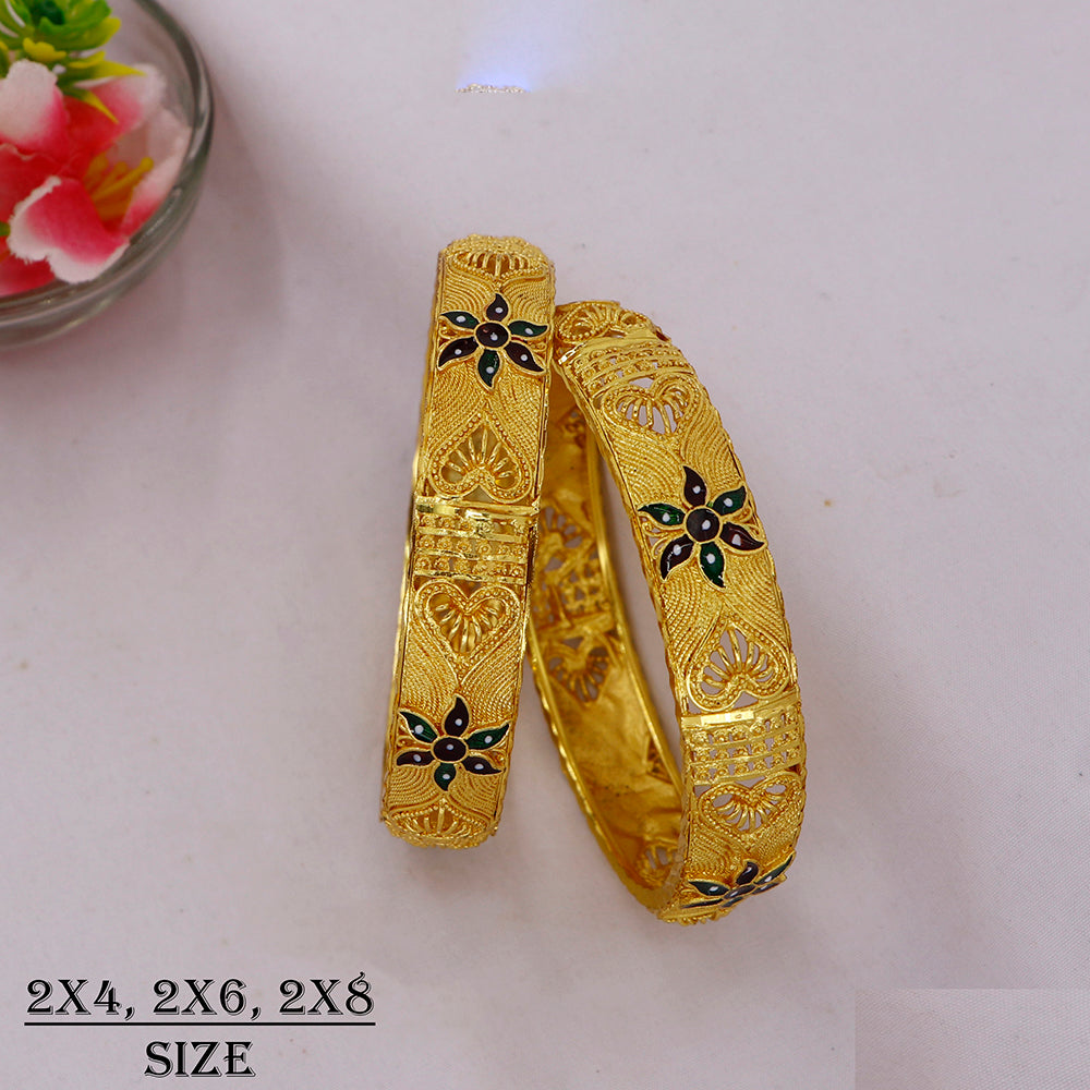 Mahavir Elegant Gold Plated Traditional Meenakari Bangles Set