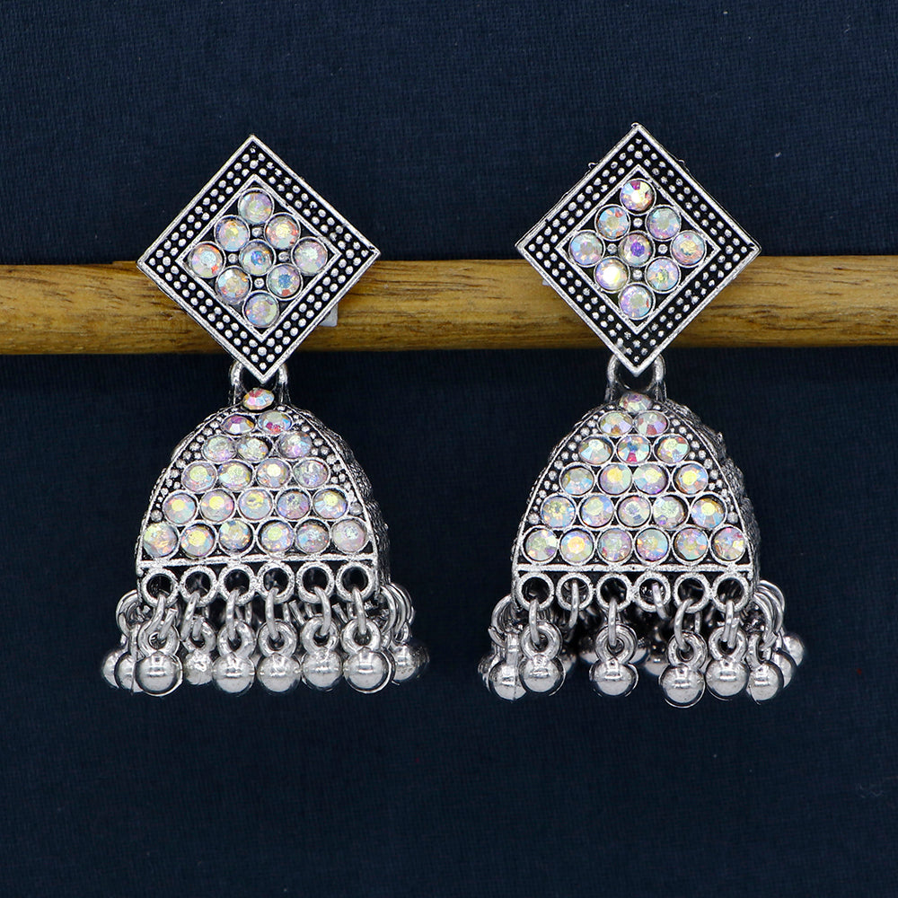 Mahavir Oxidised Plated Jhumki Earrings
