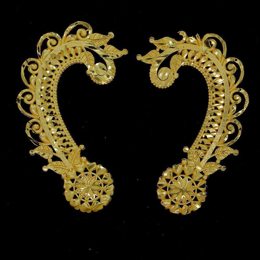 Mahavir DIY Gold Plated Traditional Ear Cuff Earrings (Pack of 12)
