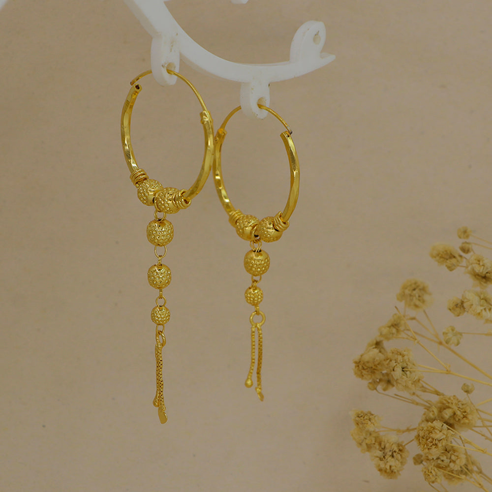 Mahavir DYE Gold Plated Premium Bali Earrings