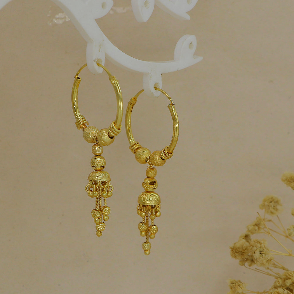 Mahavir DYE Gold Plated Premium Jhumki Earrings (Pack of 6)