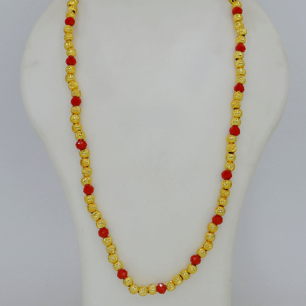 Mahavir Elegant Gold Finish Beaded Mala Necklace