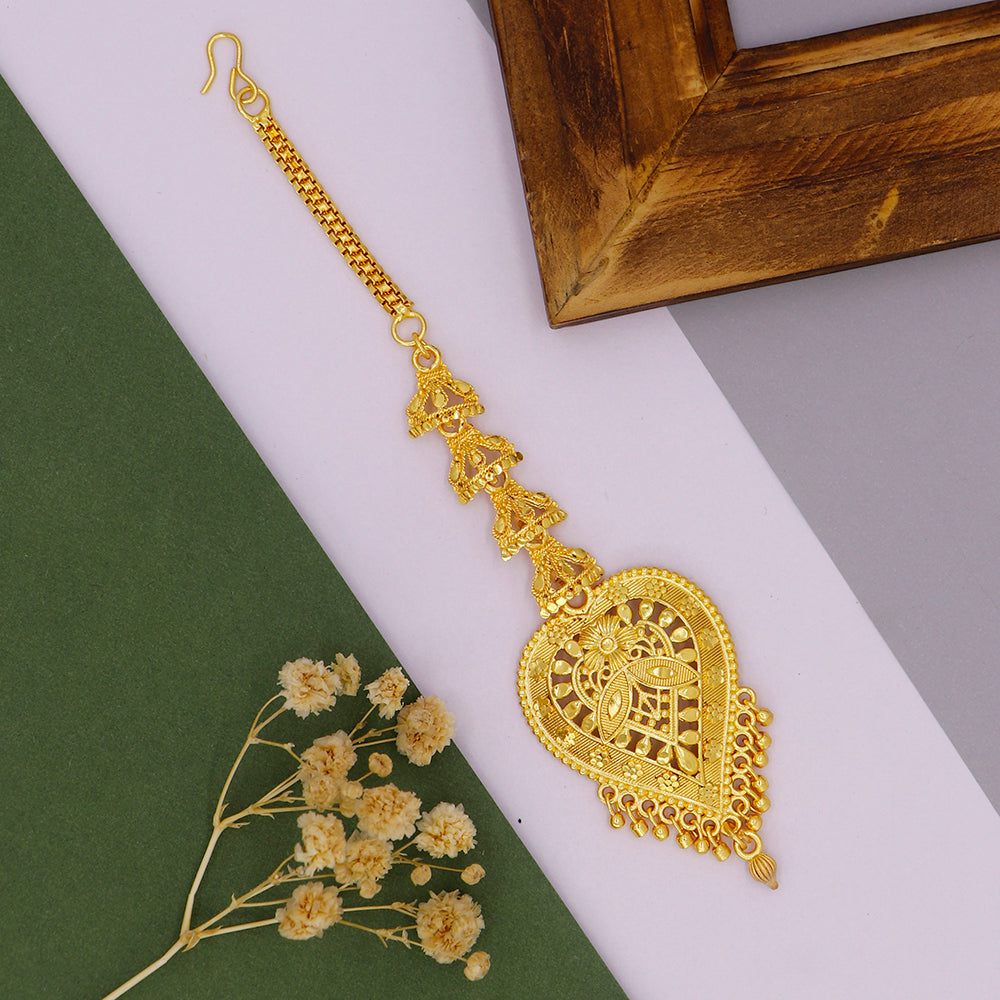 Mahavir Dye Gold Plated Maangtikka