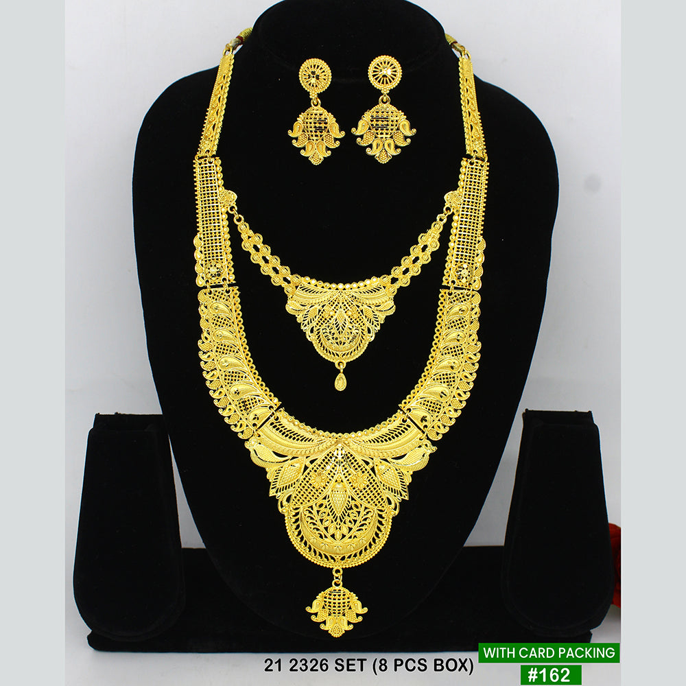 Mahavir Gold Plated Double Necklace Set (Assorted Design )