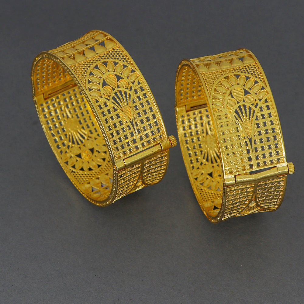 Mahavir Dye Gold Plated Designer Openable Bangles Set (Pack of 12)