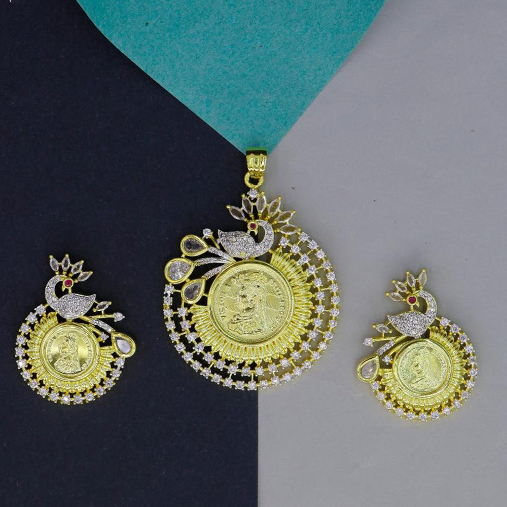 Mahavir Dye Gold Plated Designer Pendant Set (Pack of 6)