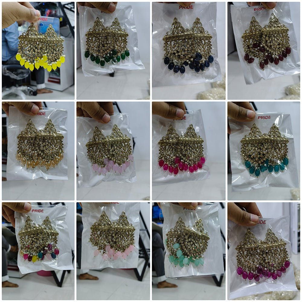 Pride Sparkling Crystal Pearl And Bead Drop Earrings