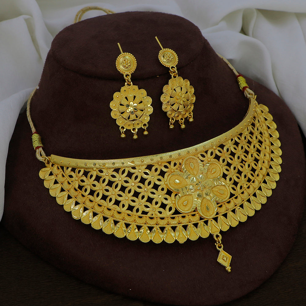 Mahavir DIY Gold Plated Choker Necklace Set
