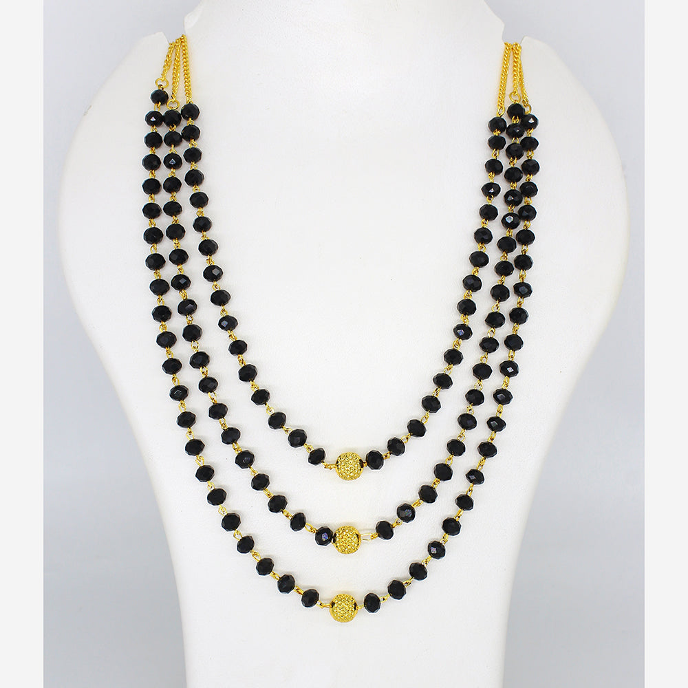 Mahavir Gold Plated 3 Line Dokiya Necklace