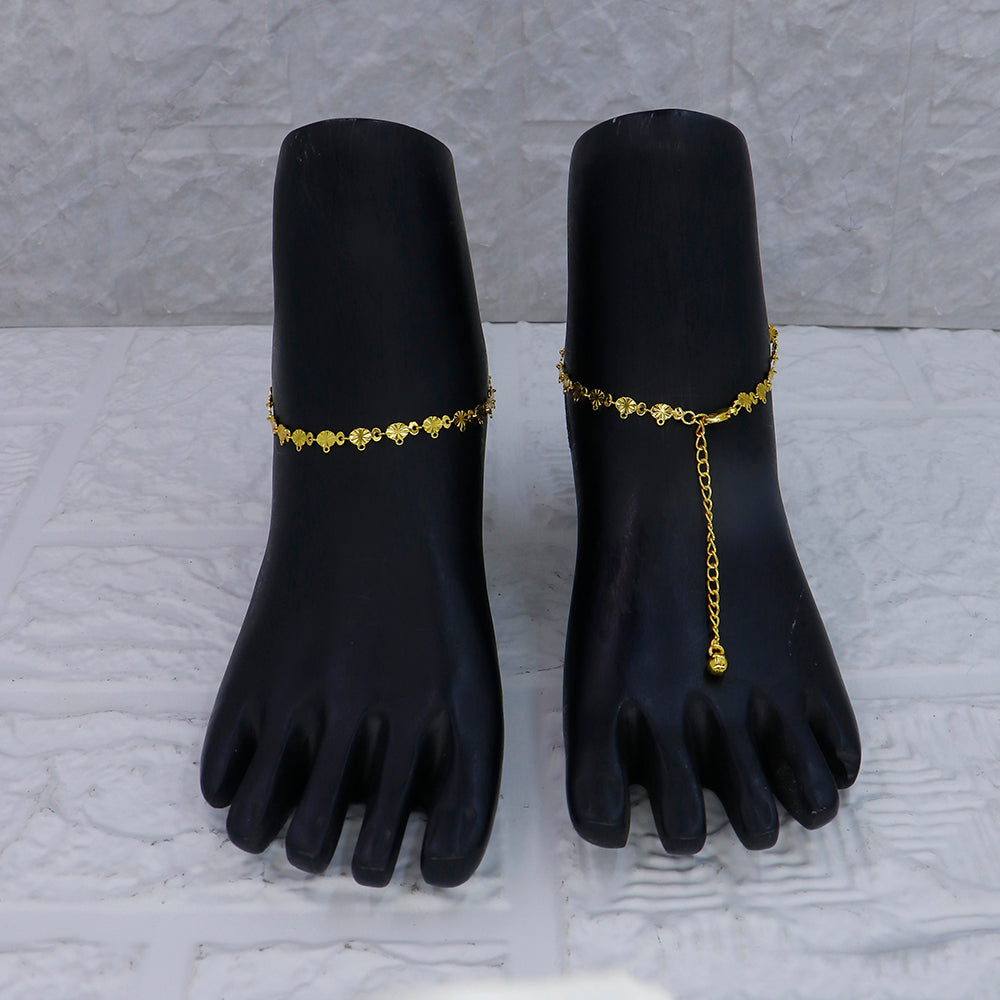 Mahavir Dye Gold Plated Traditional Payal \ Anklet (Pack of 12)