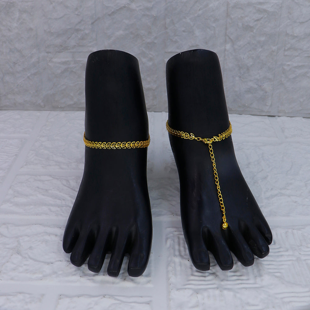 Mahavir Dye Gold Plated Traditional Payal \ Anklet (Pack of 12)