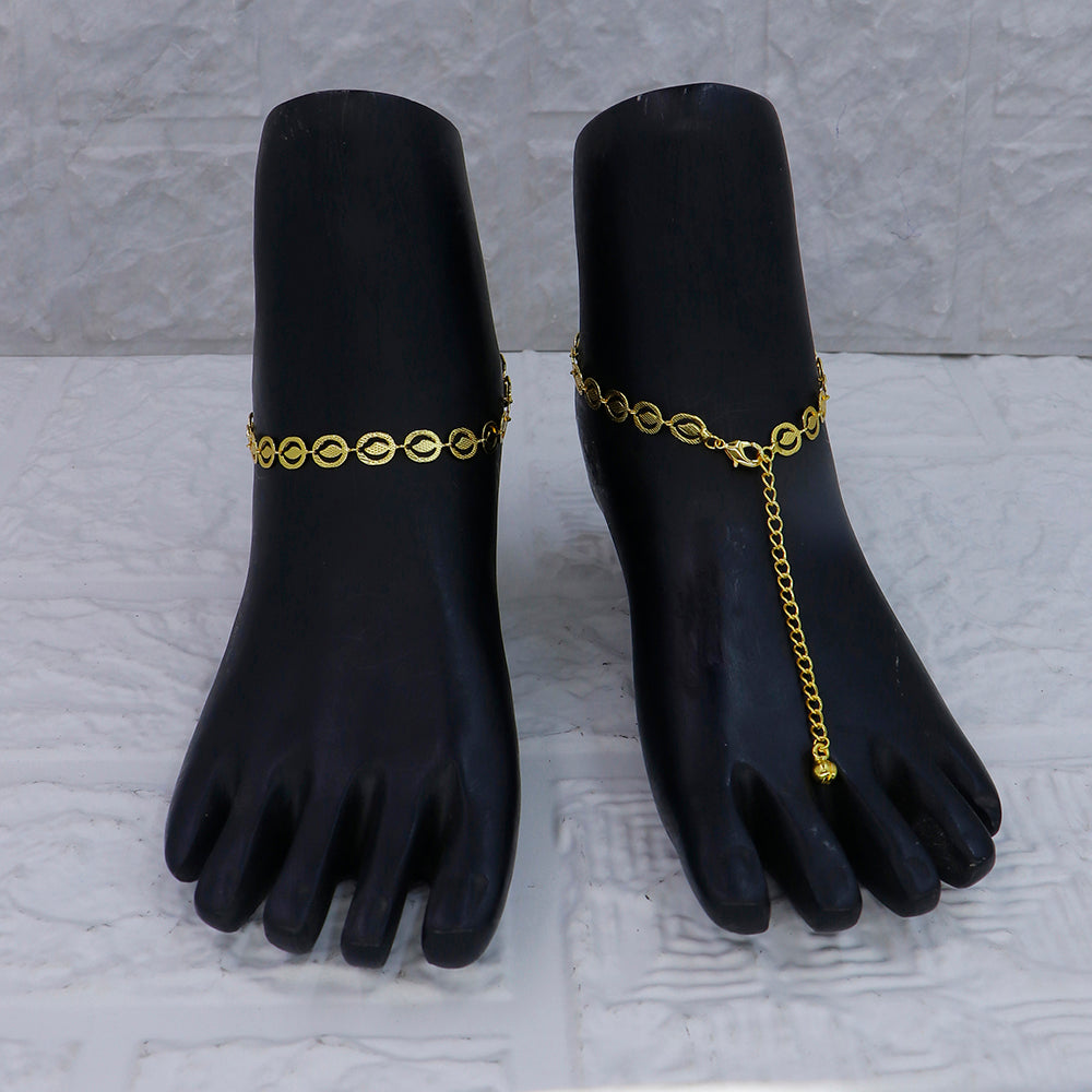 Mahavir Dye Gold Plated Traditional Payal \ Anklet (Pack of 12)
